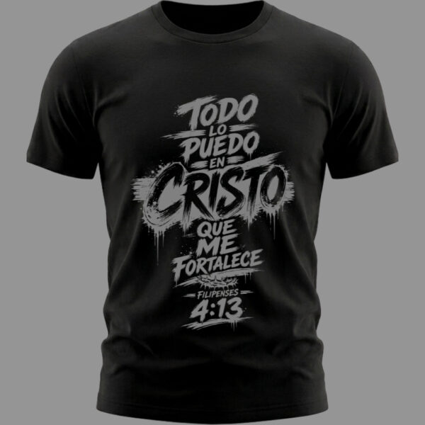 Camiseta Filipenses 4 13 Negro Camiseta Filipenses 4:13