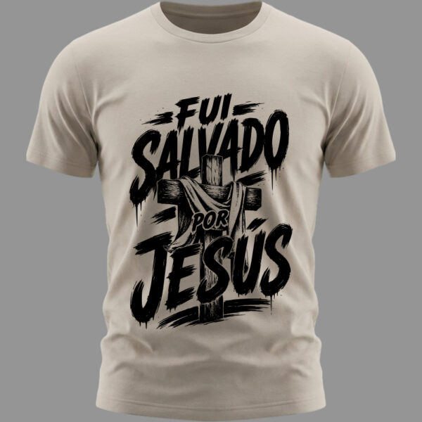 Camiseta Fui salvado por Jesús Beige Camiseta Fuí salvado por Jesús