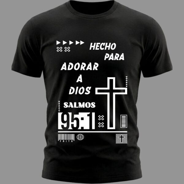 Camiseta Hecho para Adorar a Dios Negro Camiseta Hecho para adorar a Dios