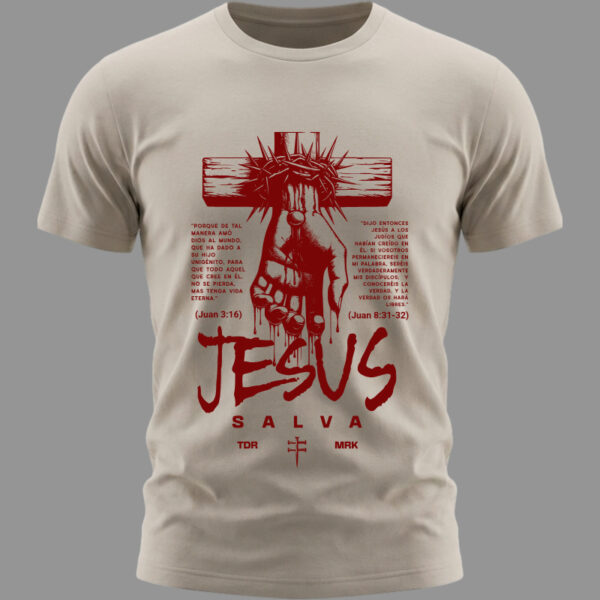 Camiseta Jesús Salva Beige Camiseta Jesús Salva