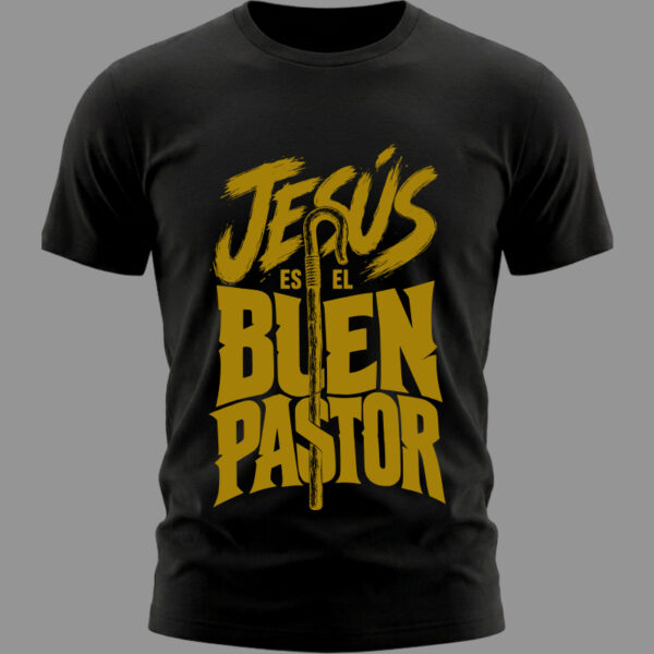Camiseta Jesús es el buen pastor Negro Camiseta Jesús es el buen pastor