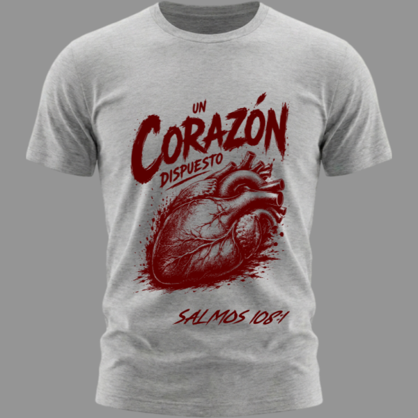 Camiseta Un corazón dispuesto Gris Camiseta Un corazón dispuesto