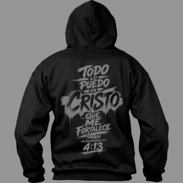Hoodie Filipenses 4 13 Negro Hoodie Filipenses 4:13