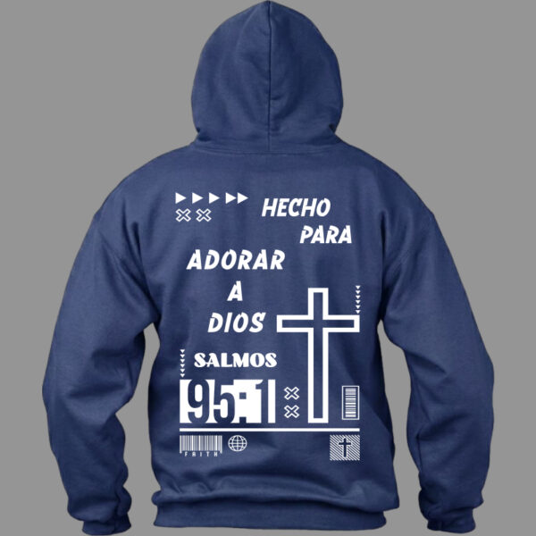 Hoodie Hecho para Adorar a Dios Azul marino1 Hoodie Hecho para adorar a Dios